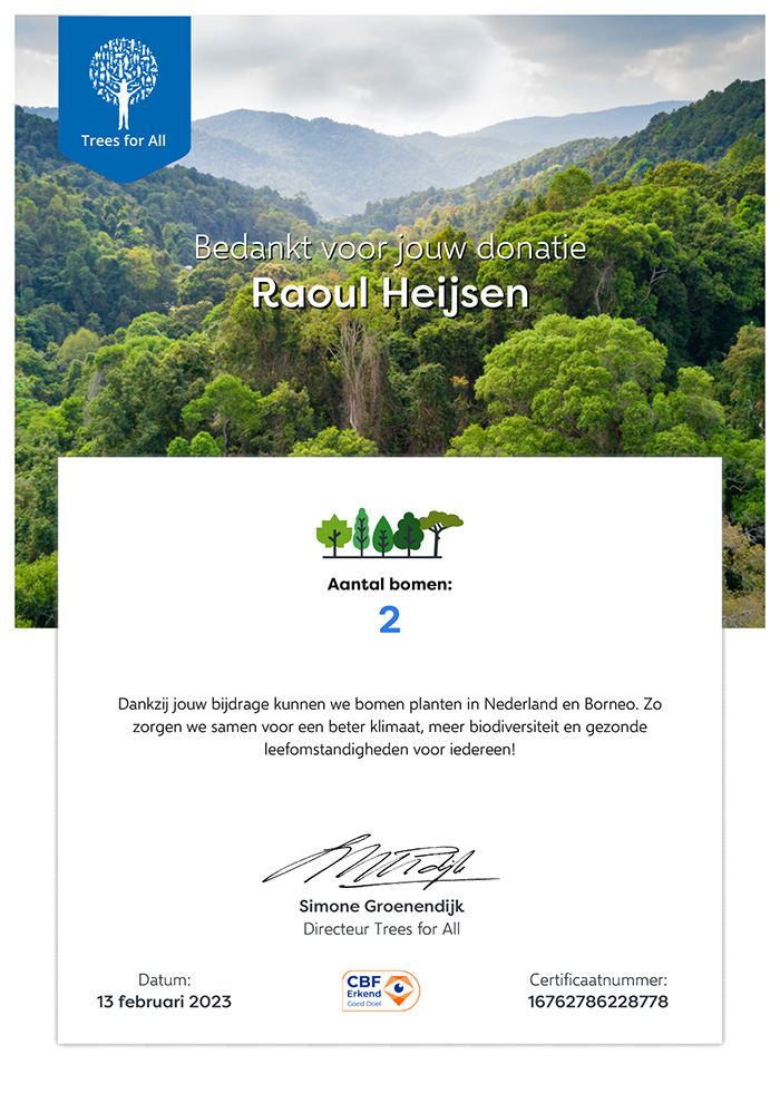 Certificaat Trees for all